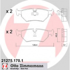 21275.170.1 ZIMMERMANN Комплект тормозных колодок, дисковый тормоз