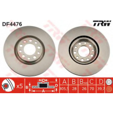 DF4476 TRW Тормозной диск