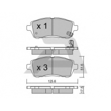 BPFO-1002 AISIN Комплект тормозных колодок, дисковый тормоз