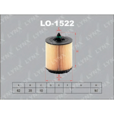 LO-1522 LYNX Lo-1522 фильтр масляный lynx