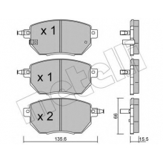 22-0741-0 METELLI Комплект тормозных колодок, дисковый тормоз
