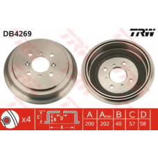 DB4269 TRW Тормозной барабан