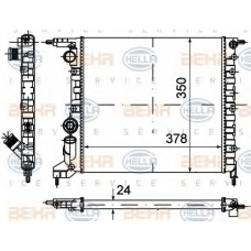 8MK 376 720-024 HELLA Радиатор, охлаждение двигателя