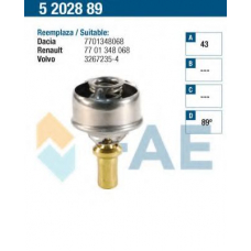 5202889 FAE Термостат, охлаждающая жидкость