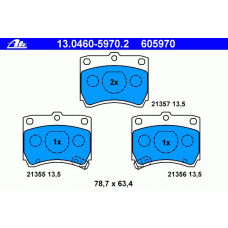 13.0460-5970.2 ATE Комплект тормозных колодок, дисковый тормоз