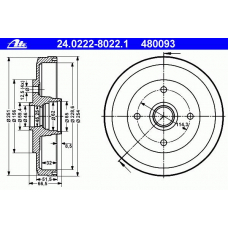 24.0222-8023.1 ATE Тормозной барабан