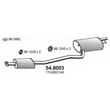 54.8003 ASSO Средний / конечный глушитель ОГ