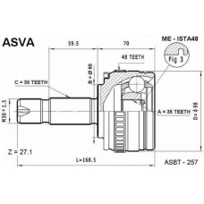 ME-ISTA48 ASVA Шарнирный комплект, приводной вал