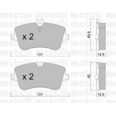 22-0342-0 METELLI Комплект тормозных колодок, дисковый тормоз