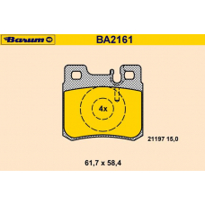 BA2161 BARUM Комплект тормозных колодок, дисковый тормоз