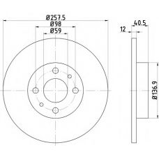 8DD 355 101-611 HELLA PAGID Тормозной диск