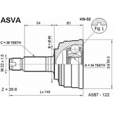 HN-32 ASVA Шарнирный комплект, приводной вал