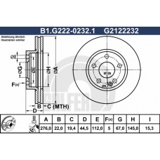 B1.G222-0232.1 GALFER Тормозной диск