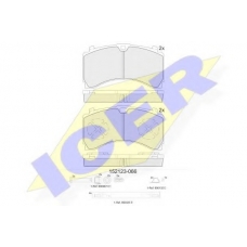 152123-066 ICER Комплект тормозных колодок, дисковый тормоз