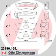 23190.165.1 ZIMMERMANN Комплект тормозных колодок, дисковый тормоз