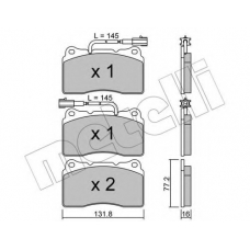 22-0288-0 METELLI Комплект тормозных колодок, дисковый тормоз