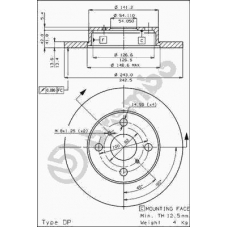 08.3084.10 BREMBO Тормозной диск