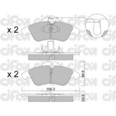 822-256-0 CIFAM Комплект тормозных колодок, дисковый тормоз