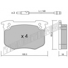 196.0 TRUSTING Комплект тормозных колодок, дисковый тормоз