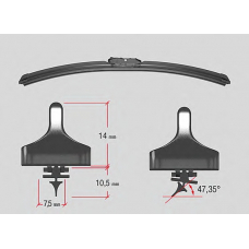 WBG0014.00 OPEN PARTS Щетка стеклоочистителя