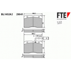 BL1452A2 FTE Комплект тормозных колодок, дисковый тормоз