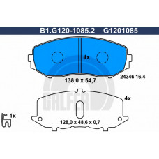 B1.G120-1085.2 GALFER Комплект тормозных колодок, дисковый тормоз