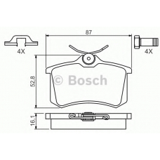 0 986 494 621 BOSCH Комплект тормозных колодок, дисковый тормоз