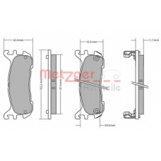 1170431 METZGER Комплект тормозных колодок, дисковый тормоз