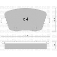 22-0547-0 METELLI Комплект тормозных колодок, дисковый тормоз