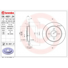 08.4931.21 BREMBO Тормозной диск