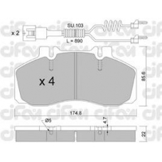 822-266-0K CIFAM Комплект тормозных колодок, дисковый тормоз
