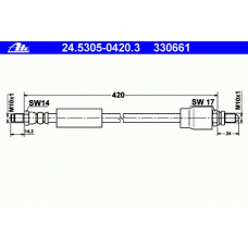 24.5305-0420.3 ATE Тормозной шланг