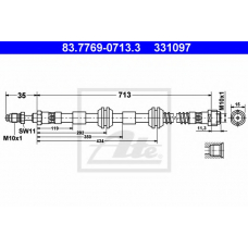 83.7769-0713.3 ATE Тормозной шланг