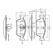 0 986 TB2 209 BOSCH Комплект тормозных колодок, дисковый тормоз