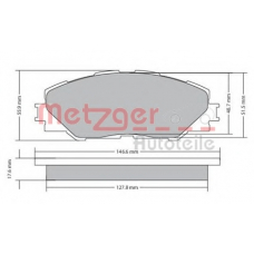 1170443 METZGER Комплект тормозных колодок, дисковый тормоз