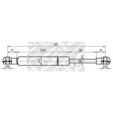 91005 MAPCO Газовая пружина, крышка багажник