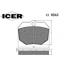 120263 ICER Комплект тормозных колодок, дисковый тормоз