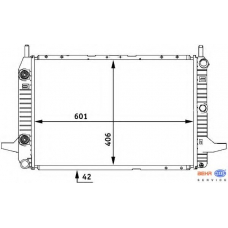 8MK 376 711-621 HELLA Радиатор, охлаждение двигател