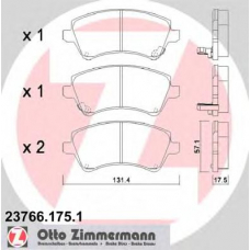 23766.175.1 ZIMMERMANN Комплект тормозных колодок, дисковый тормоз