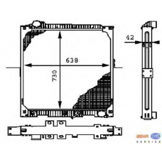 8MK 376 721-341 HELLA Радиатор, охлаждение двигателя