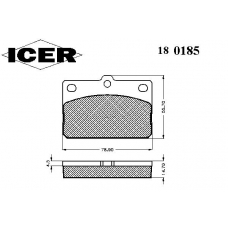 180185 ICER Комплект тормозных колодок, дисковый тормоз