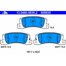 13.0460-5835.2 ATE Комплект тормозных колодок, дисковый тормоз