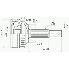 CVJ5054.10 OPEN PARTS Шарнирный комплект, приводной вал