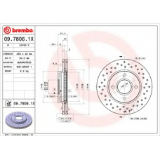 09.7806.1X BREMBO Тормозной диск