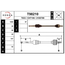 T98210 EAI Приводной вал