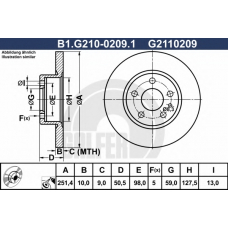 B1.G210-0209.1 GALFER Тормозной диск