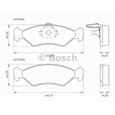 0 986 BB0 276 BOSCH Комплект тормозных колодок, дисковый тормоз