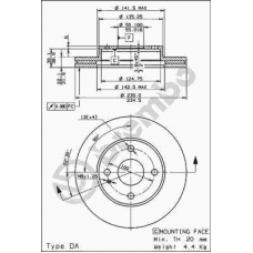 09.5581.34 BREMBO Тормозной диск