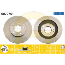 6072761 GIRLING Тормозной диск