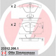 23312.200.1 ZIMMERMANN Комплект тормозных колодок, дисковый тормоз